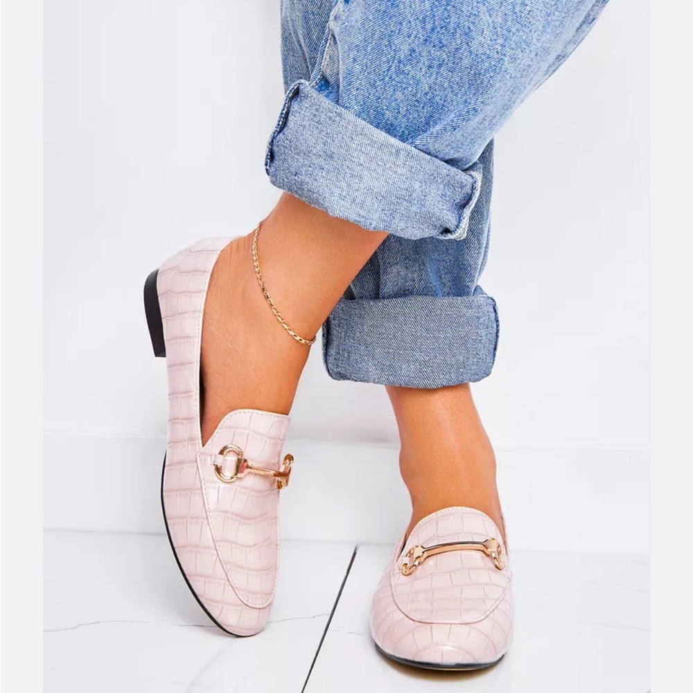 Ladies Croc Vegan Leather Loafers